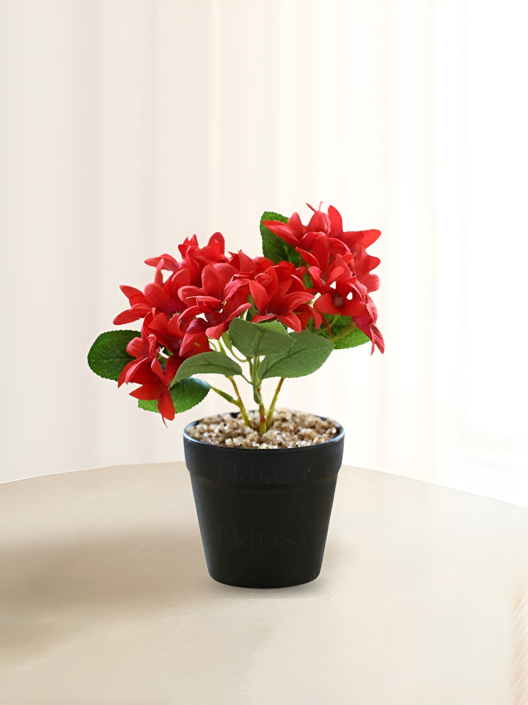 Nostrae by Ekhasa Red 1 Pieces Artificial Flower With Pot