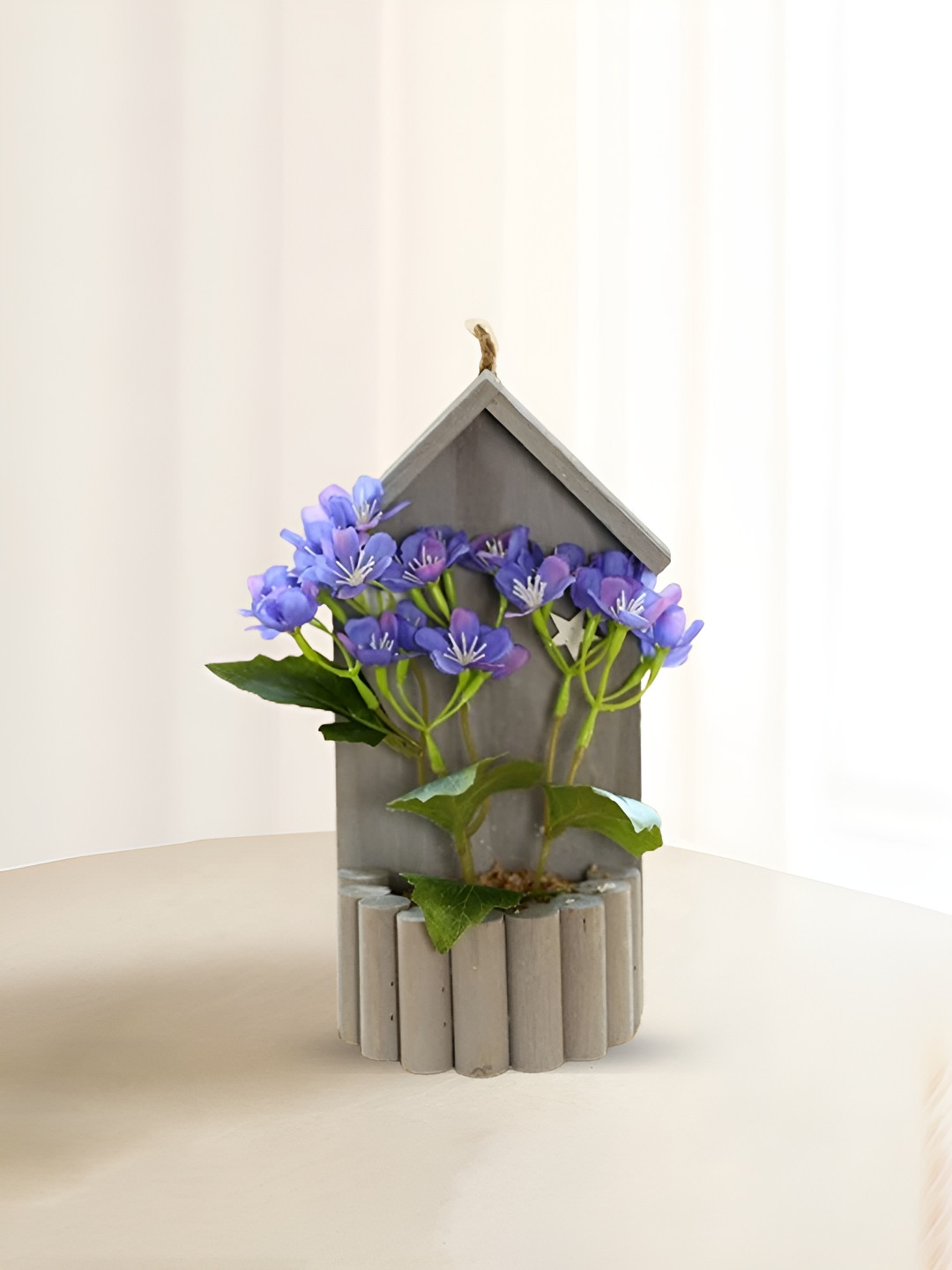 Nostrae by Ekhasa Violet 1 Pieces Hanging Hydrangea Artificial Flower With Pot