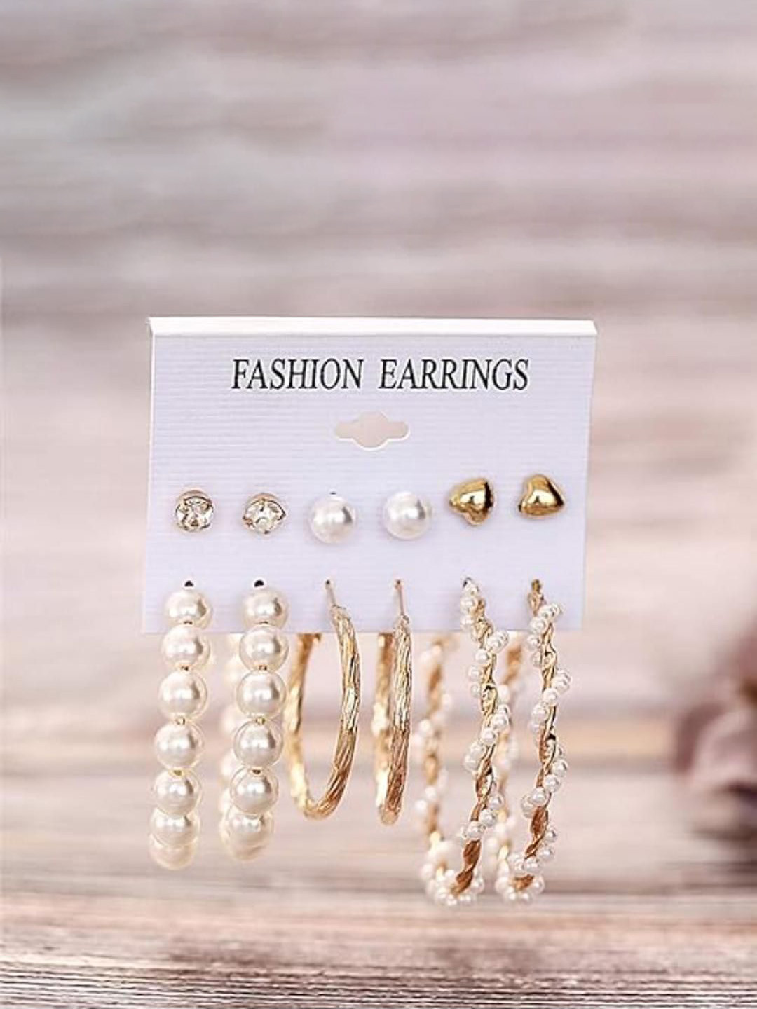 DN Creation Women Combo Set of 6  Classic Hoop Earrings