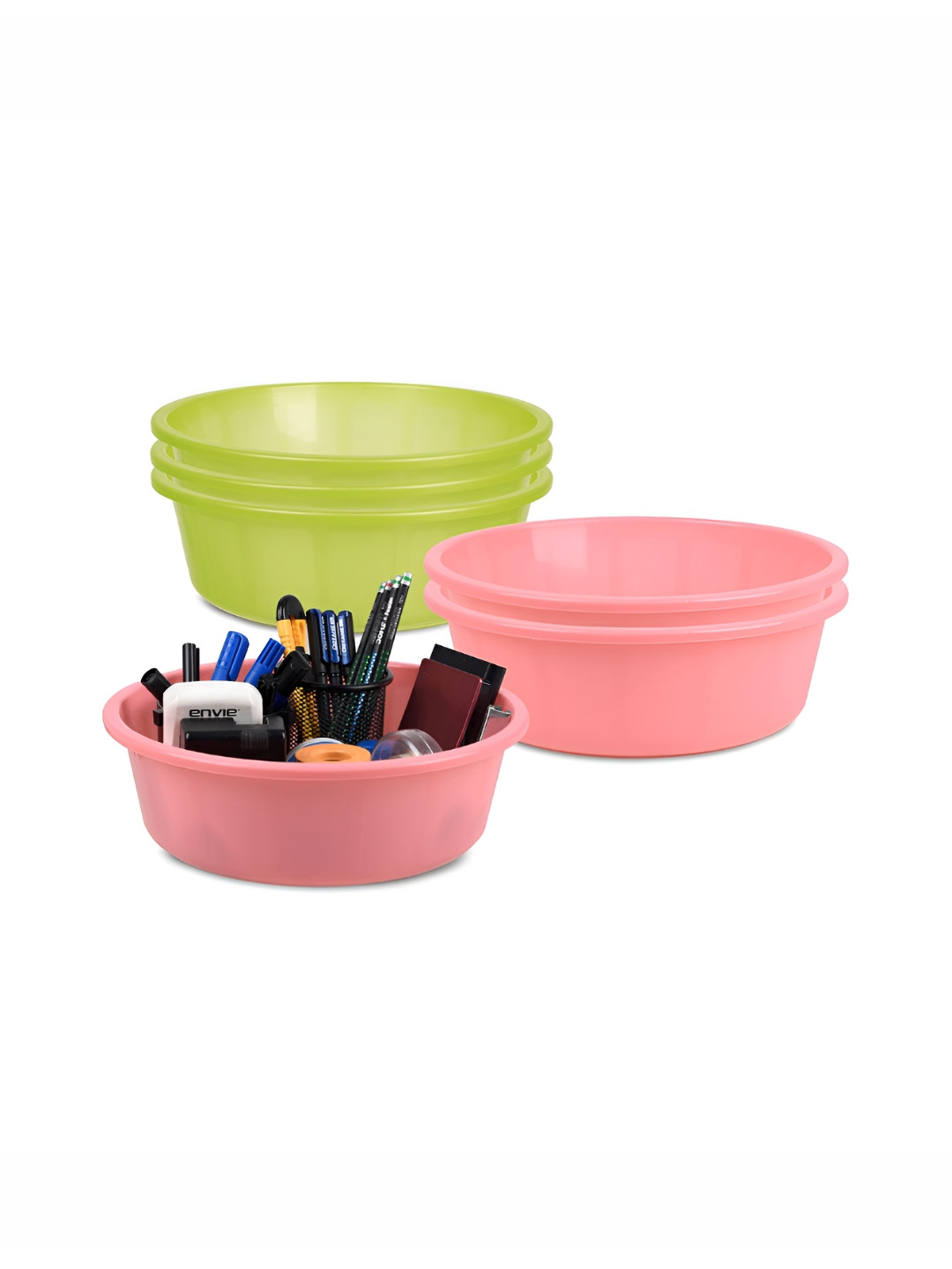 Kuber Industries Green Set of 6 Regular Desk Organiser