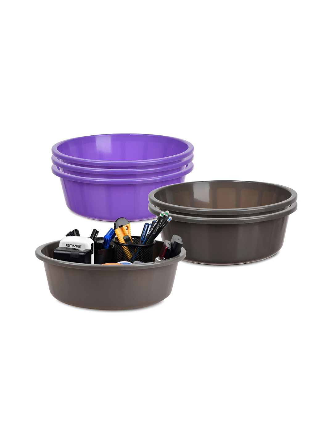 Kuber Industries Purple Set of 6 Regular Desk Organiser
