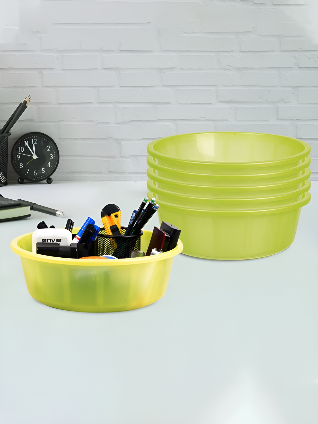 Kuber Industries Green Set of 6 Regular Desk Organiser