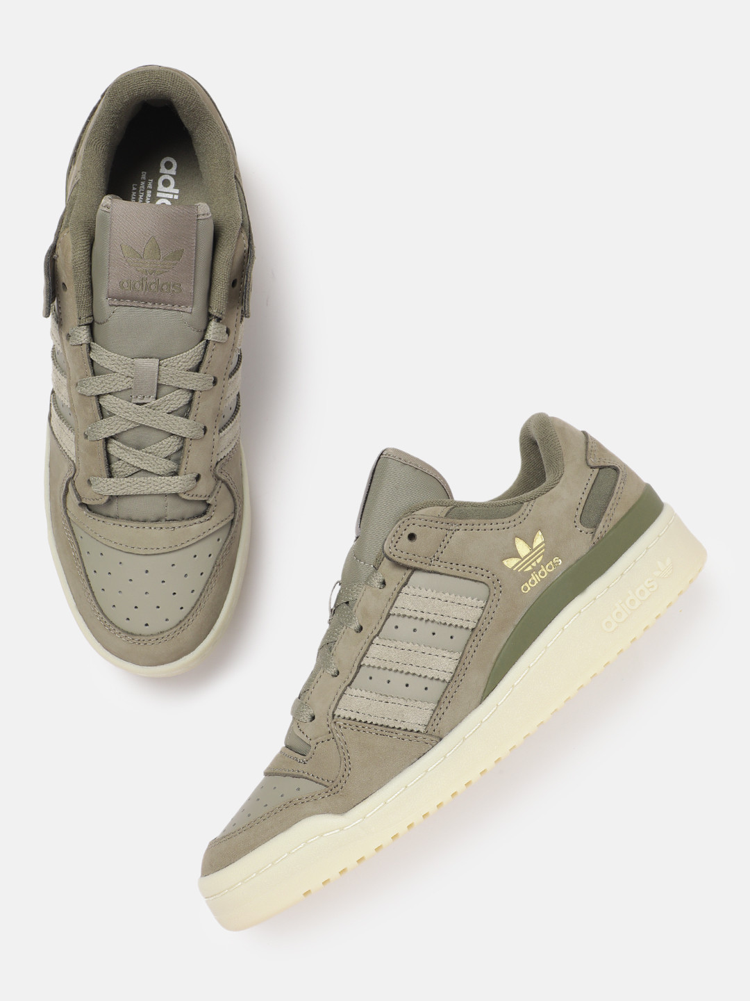 ADIDAS Originals Men FORUM LOW CL Leather Sneakers With Perforated Detail