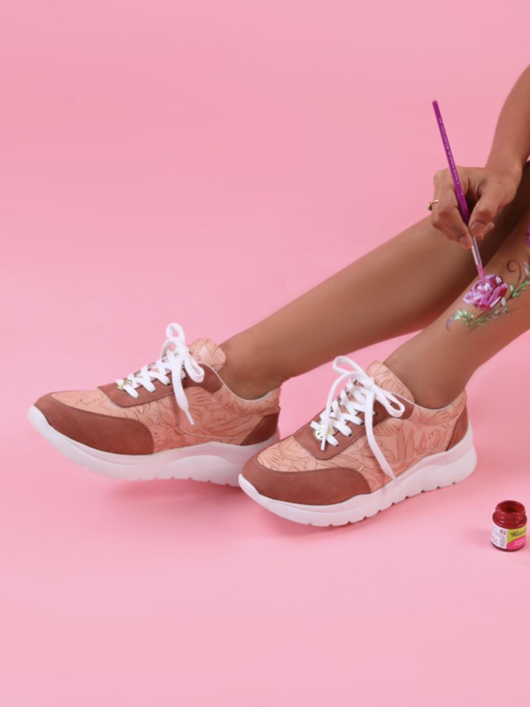 Monrow Women Woven Design PU Sneakers