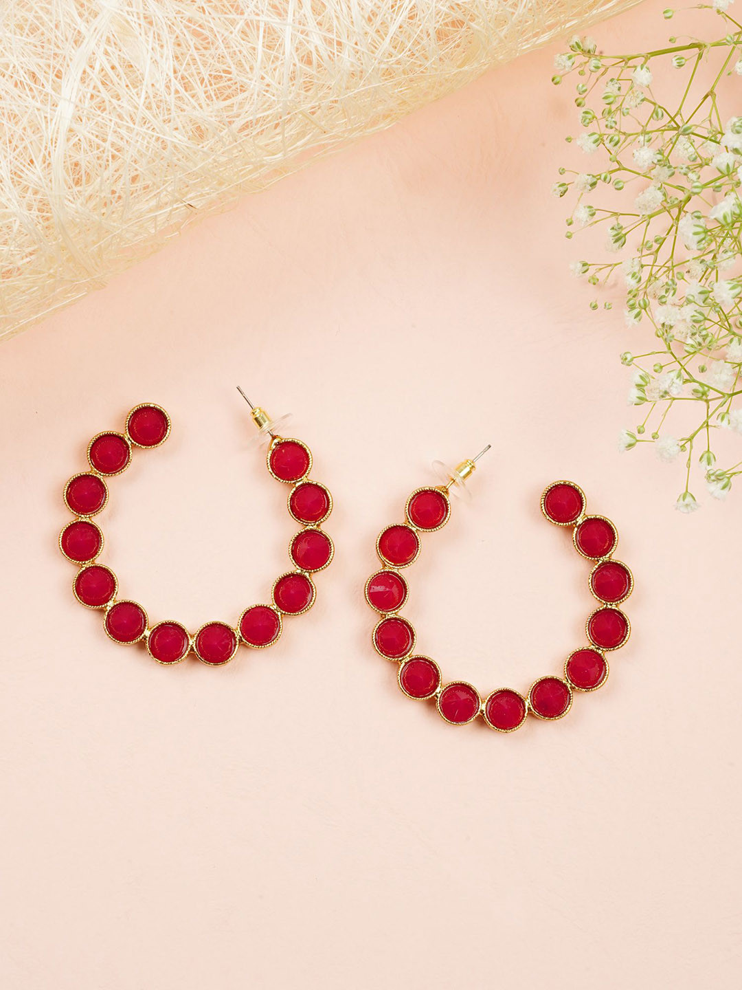 Designbox Circular Half Hoop Earrings