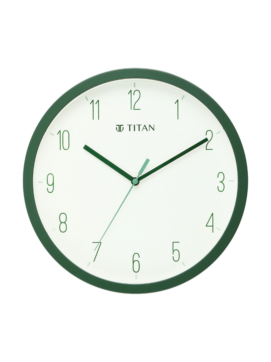 Titan Green Plastic Large Display Round Battery Analogue Wall Clock-32cm