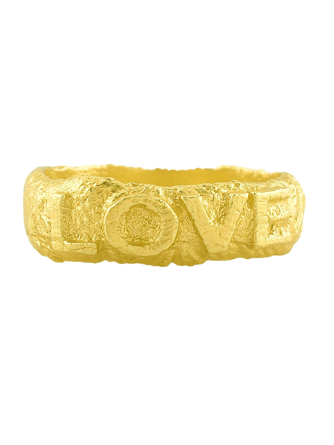 ARVINO Women 14K Gold-Plated Textured Love Ring