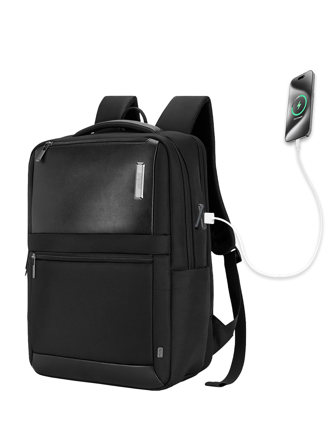 Safari Select Prime Black with Multiutility Organizer and USB port Laptop Backpack 25L