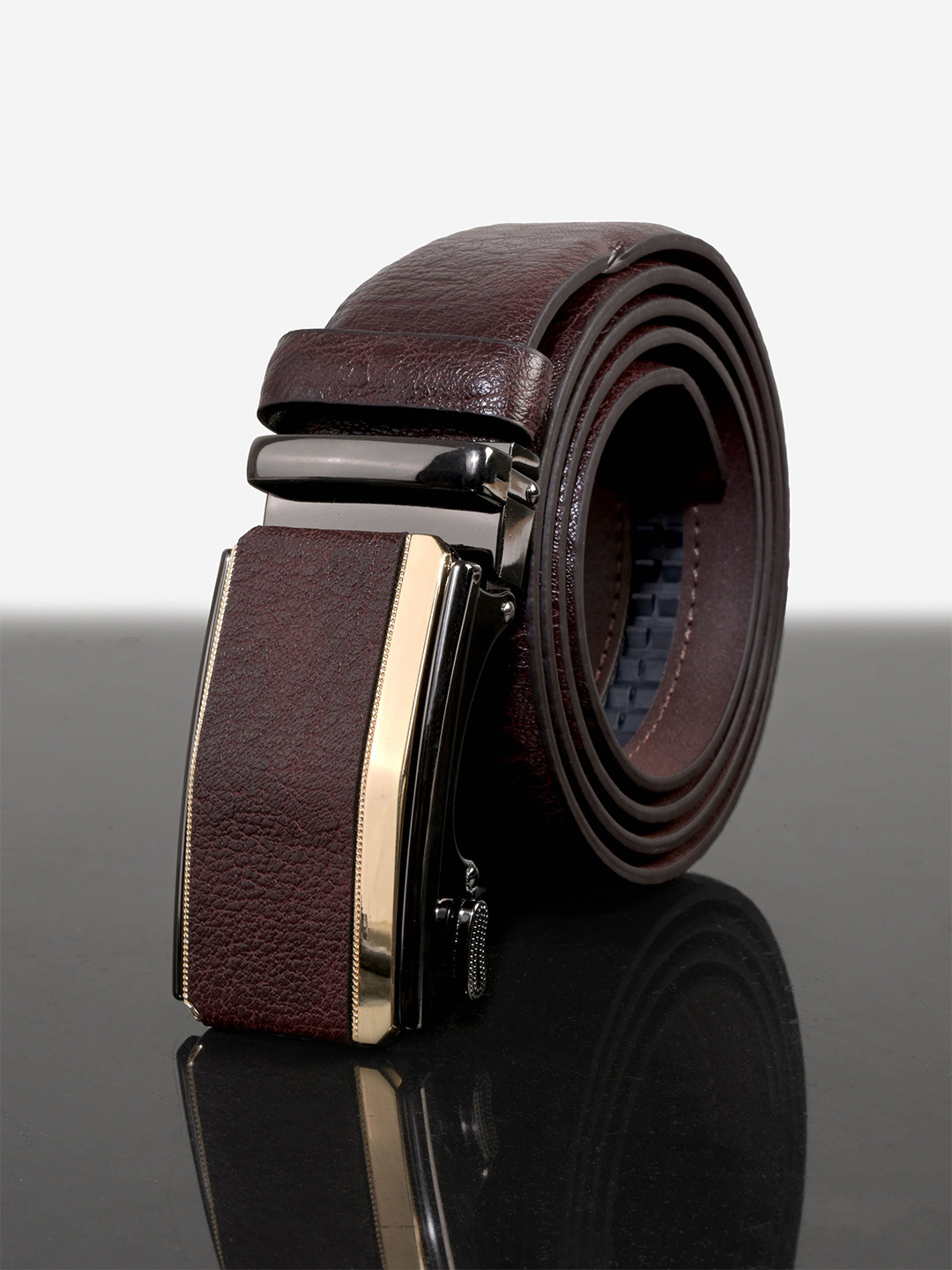 BuckleUp Men Slider Buckle Textured Belt