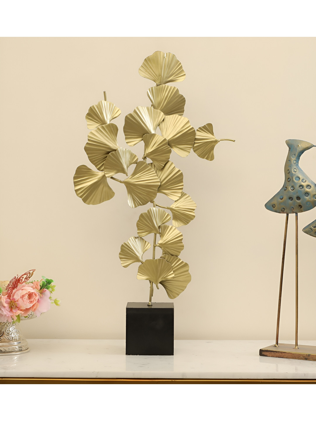 vedas F-Vida Bunch Ginko Black Metal Metallic Living Room Medium Showpiece - 25.5 Inches