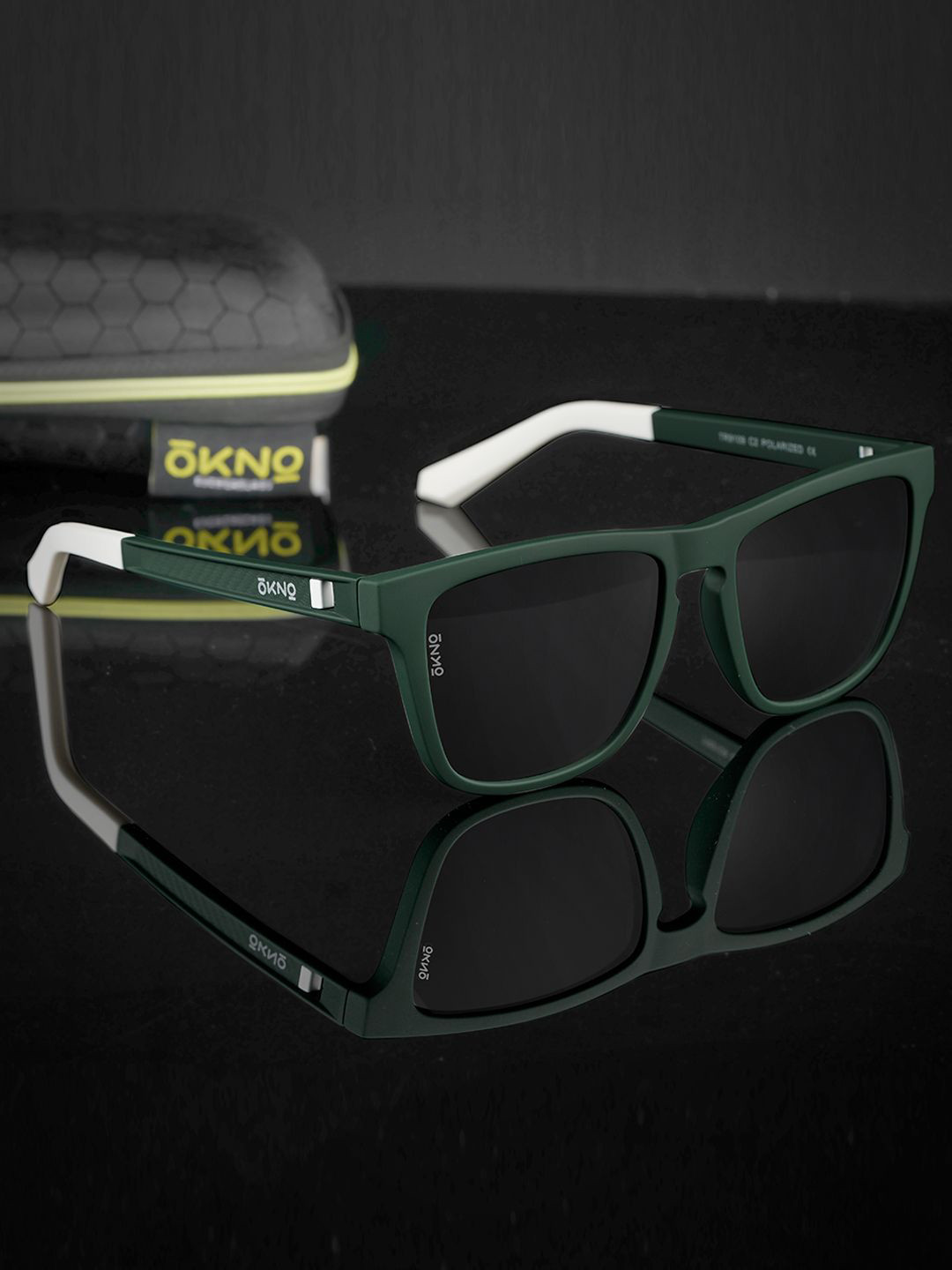 OKNO Polarised and UV Protected Lens Unisex Black Square Sunglasses