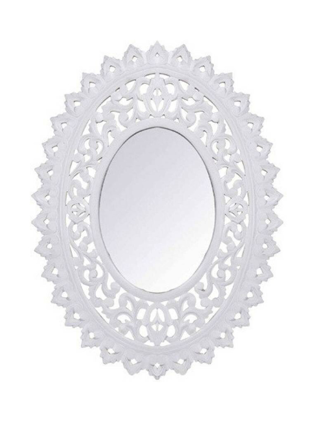 VAS collection home White Wooden Round Wall Mirrors