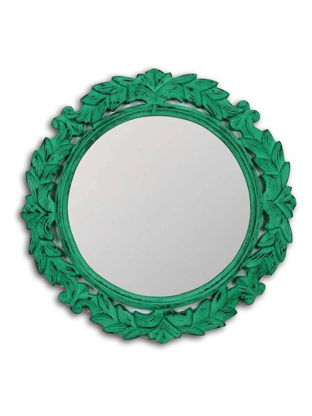 VAS collection home Floral Wooden Frame Wall Mirror