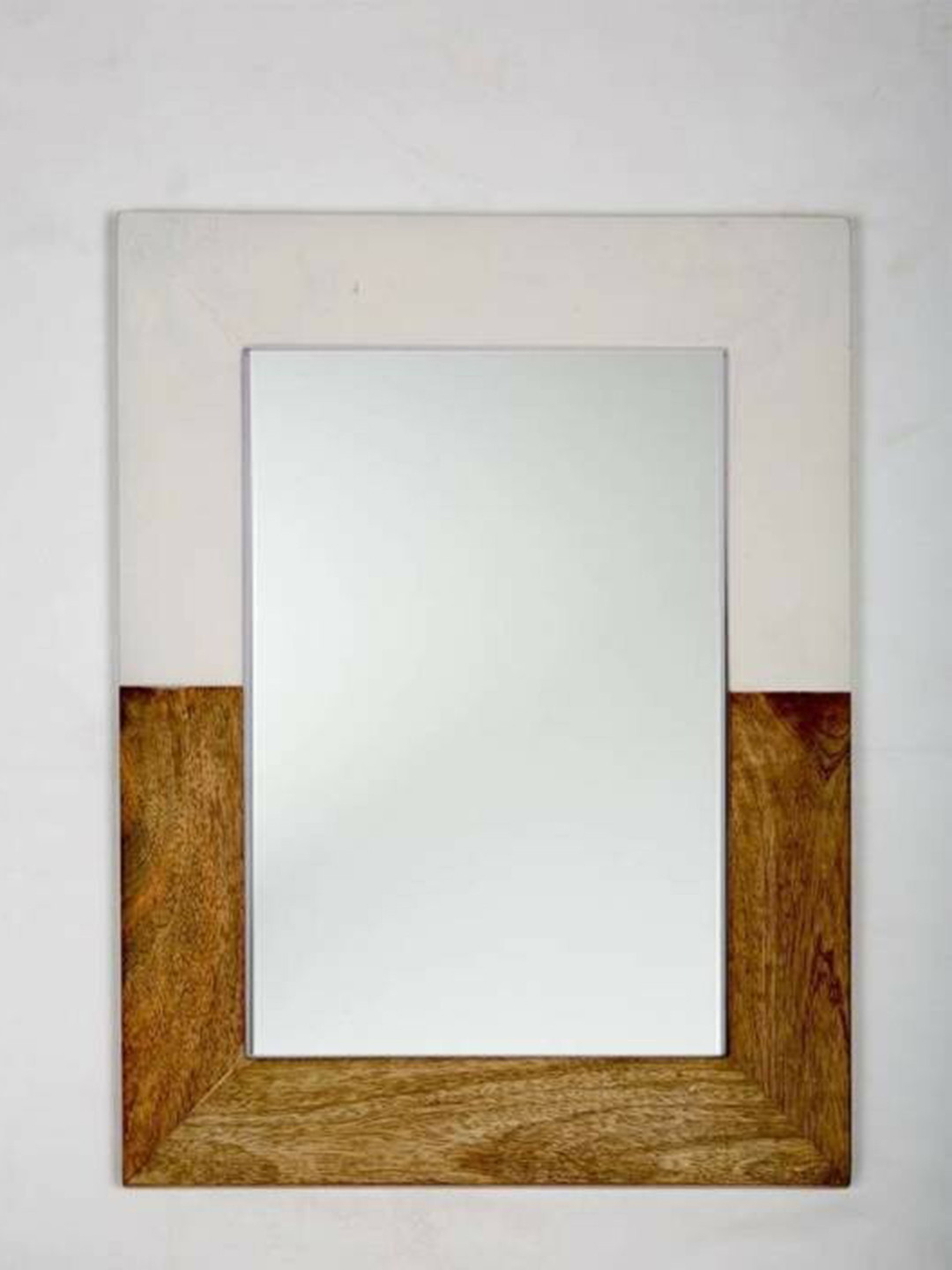 VAS collection home Brown & Off White Wood Round Wall Mirrors