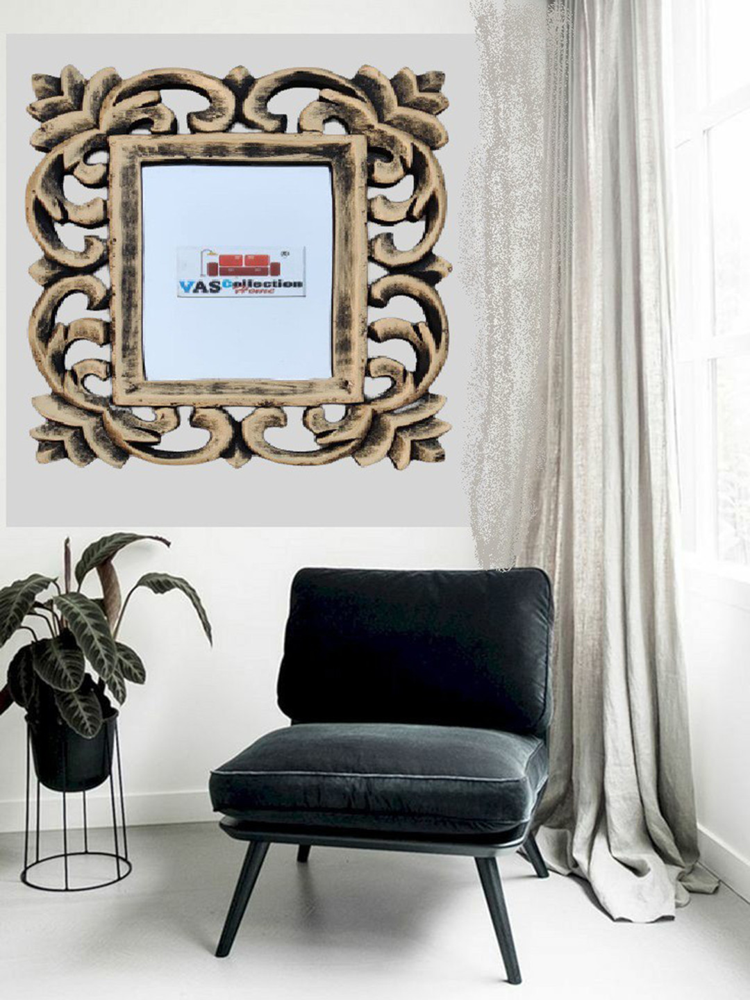 VAS collection home Rectangle Wooden Wall Mirror
