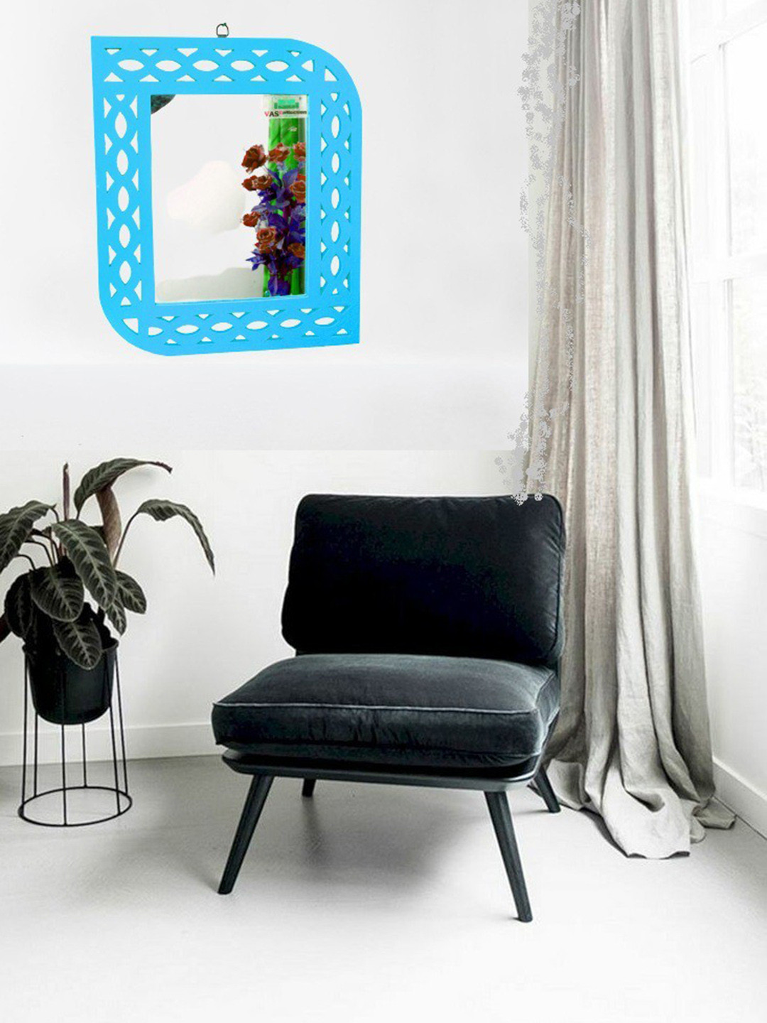 VAS collection home Blue MDF Wall Mirror Frame