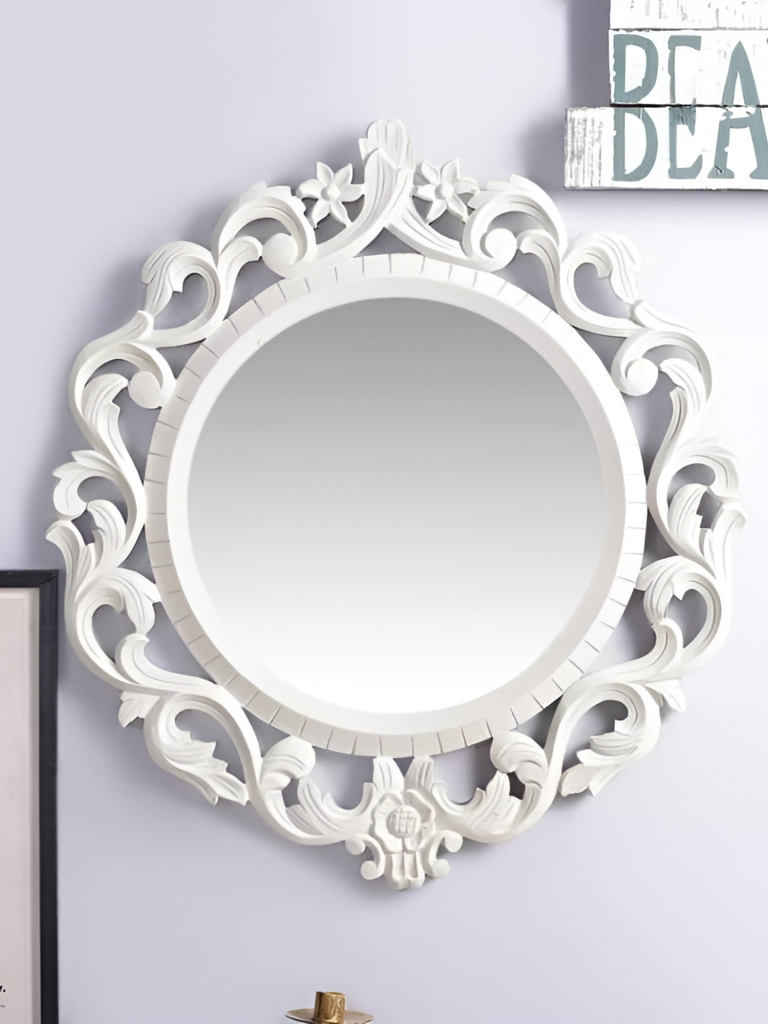 VAS collection home Textured White Round Mirror