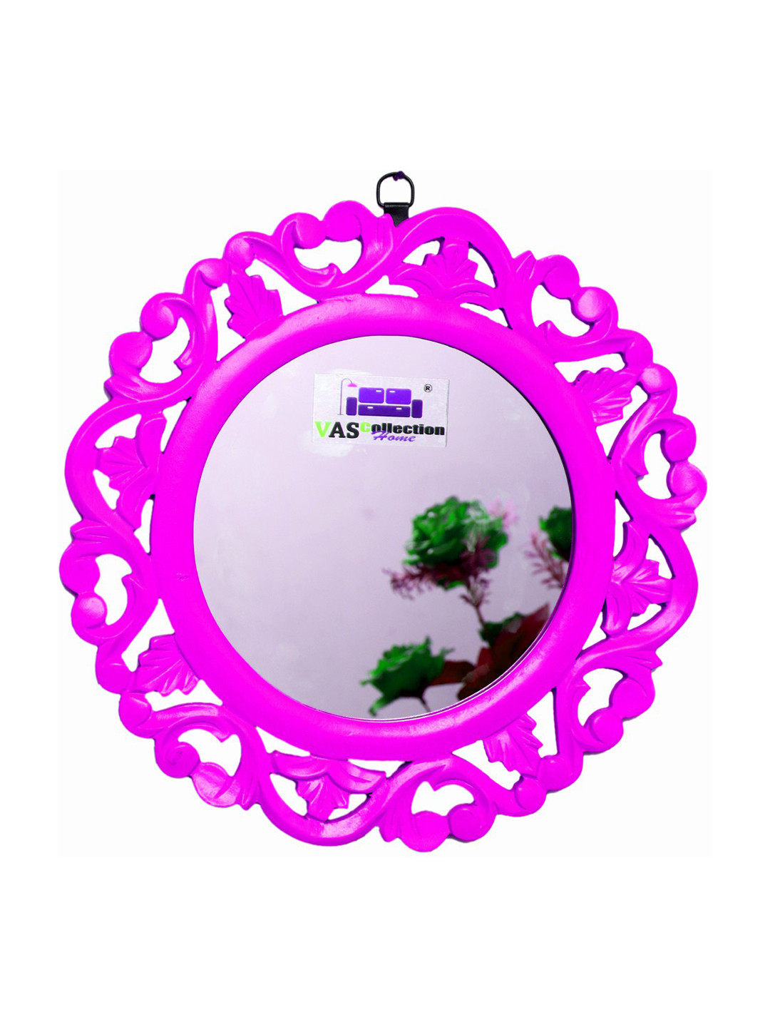 VAS collection home Pink Round Shape Wall Decor Mirror