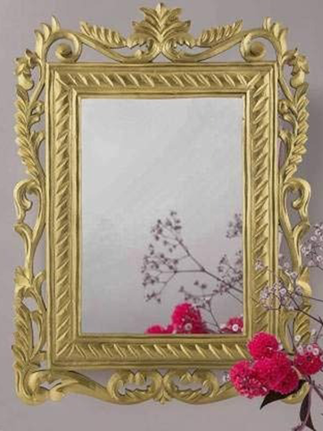 VAS collection home Ethnic Motifs Textured Rectangular Wall Mirror