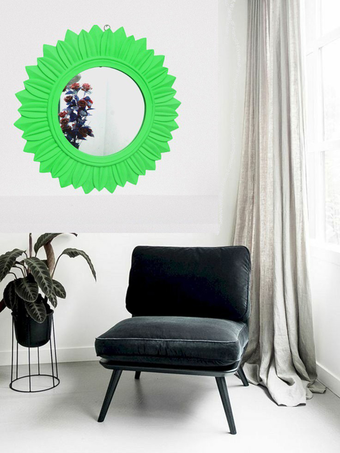 VAS collection home Green Sunflower Design MDF Frame Mirror