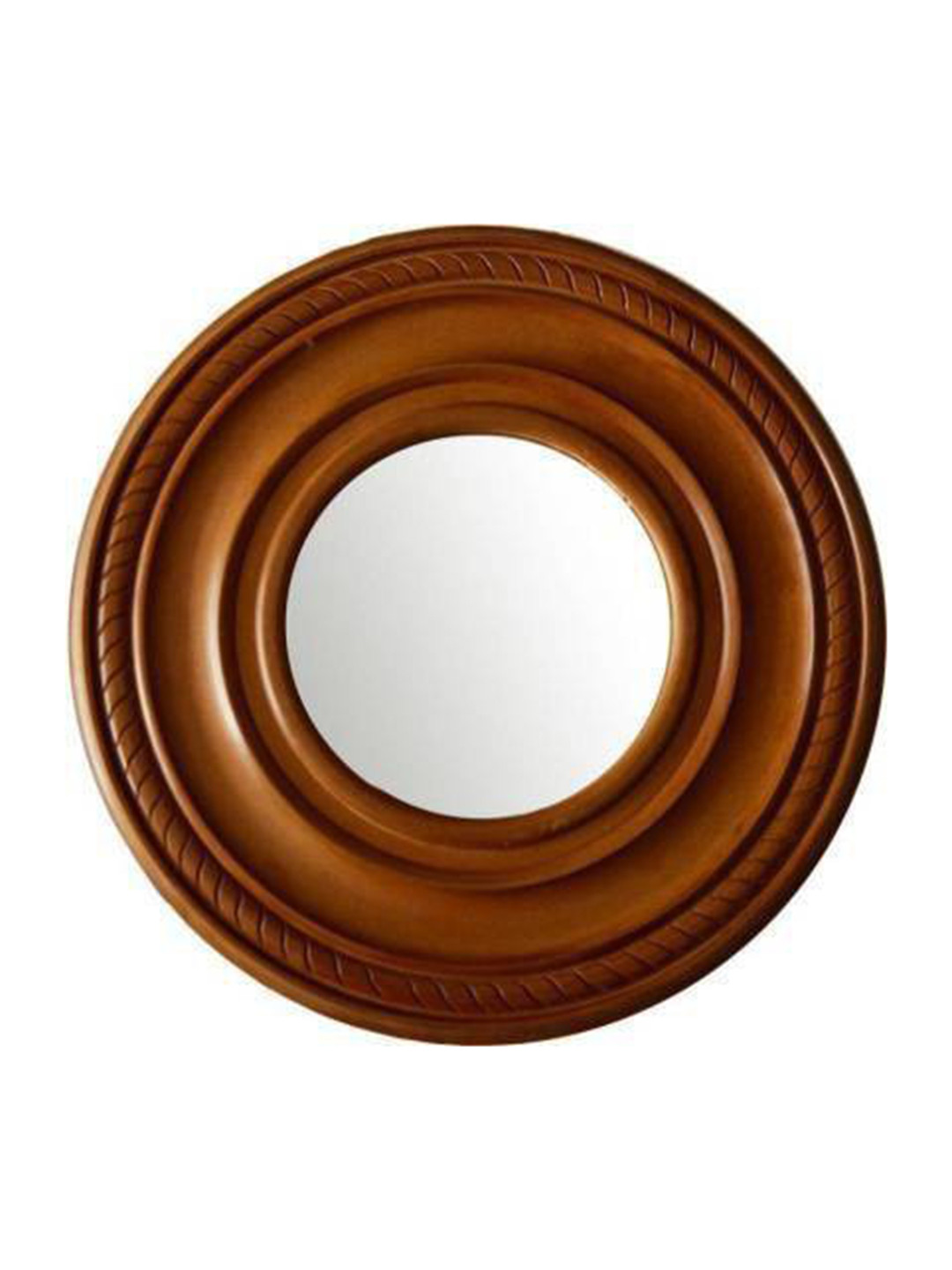 VAS collection home Brown Round Wooden Wall Mirror