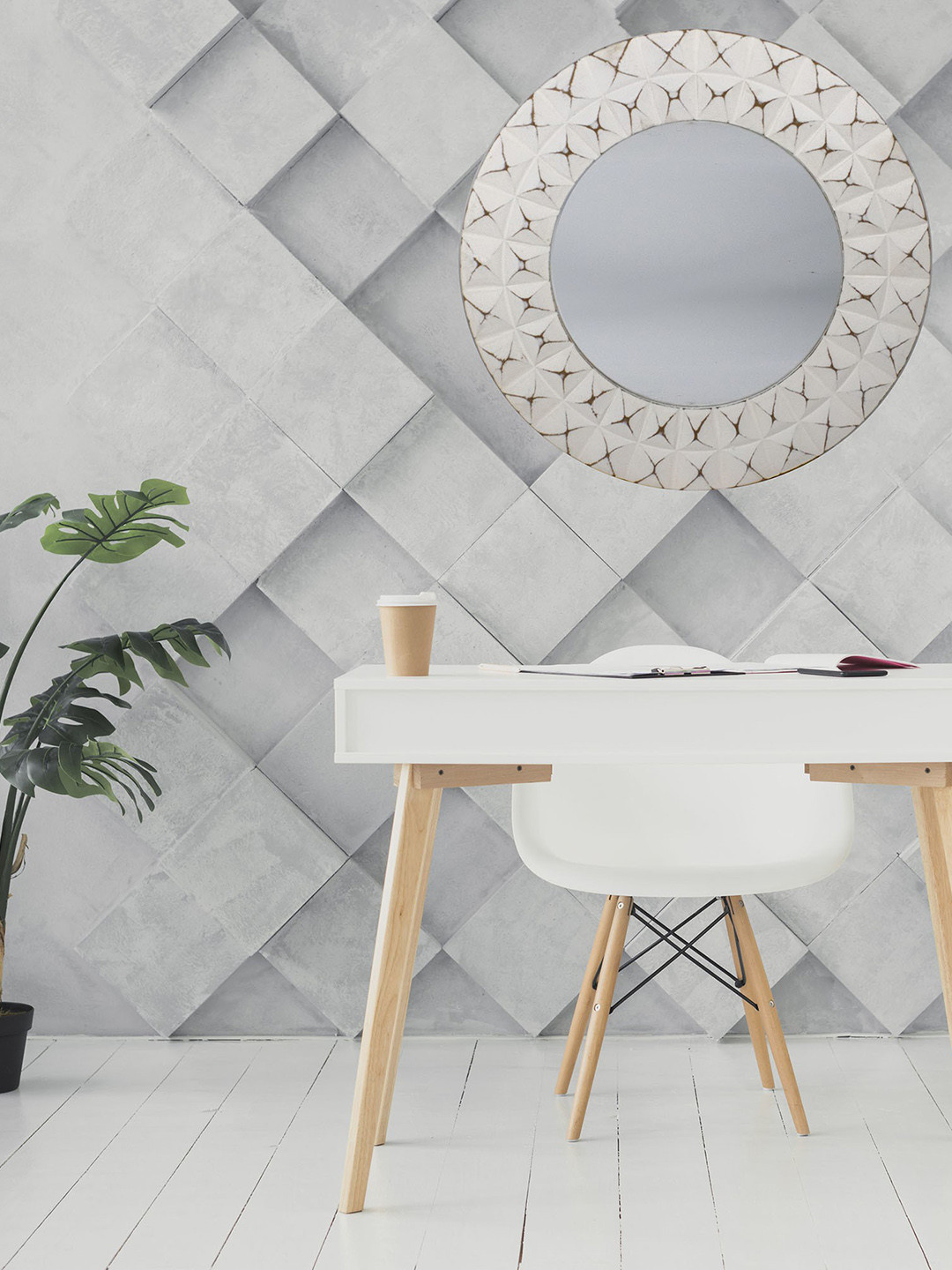 VAS collection home Self Design Wooden Frame Mirror Frame