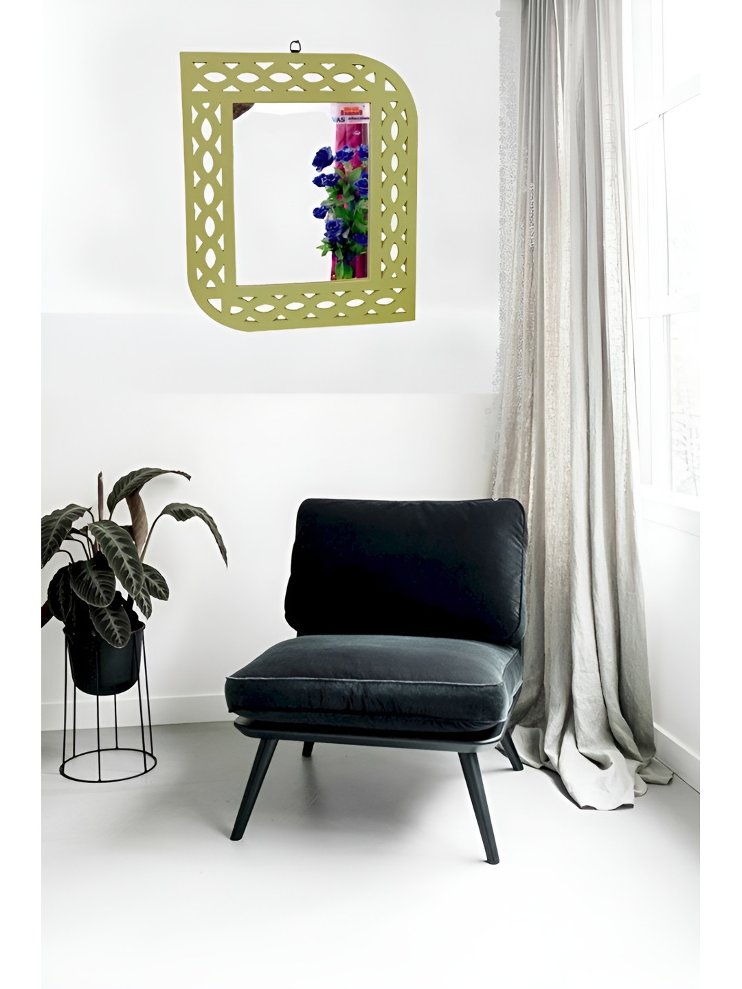 VAS collection home Wall Self Design MDF Mirror Frame
