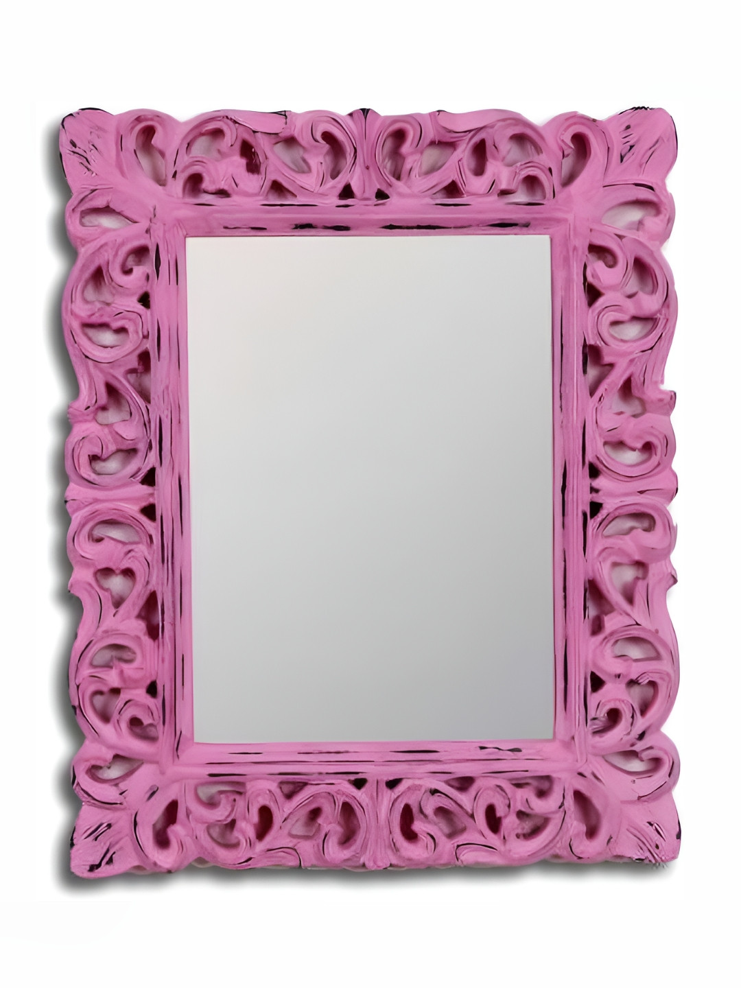 VAS collection home Pink Textured Rectangular Mirror