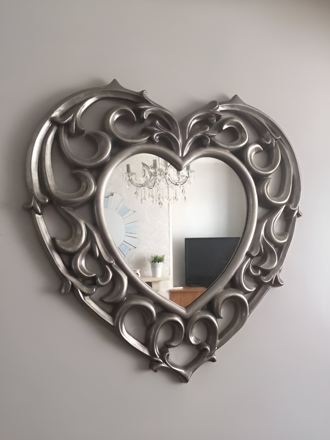VAS collection home Black Textured Heart Mirror