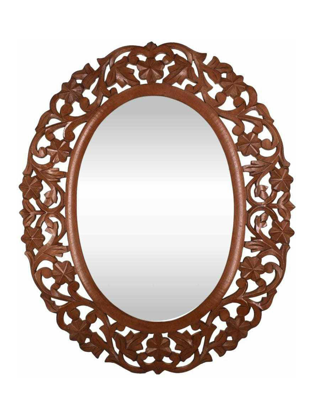 VAS collection home Brown Textured Oval Wall Mirror