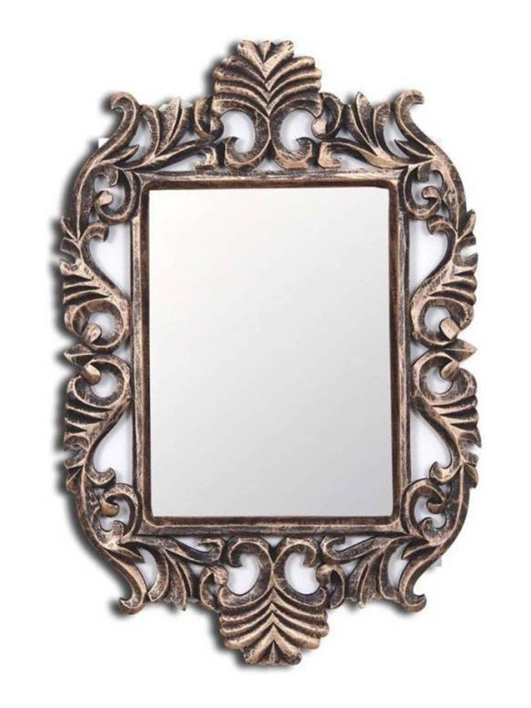 VAS collection home Self Design Wooden Decorative Wall Mirror