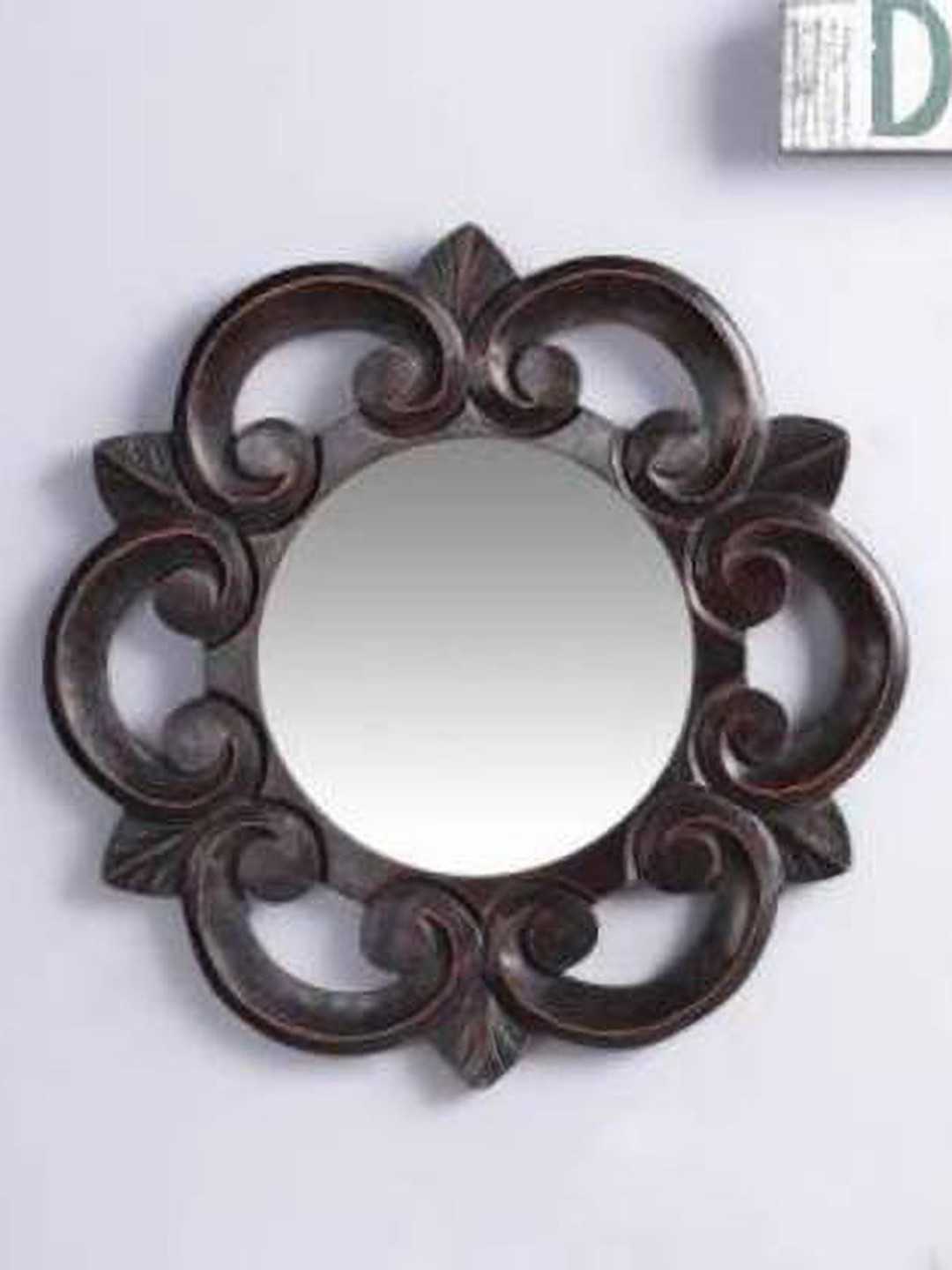 VAS collection home Self Design Wooden Decorative Wall Mirror