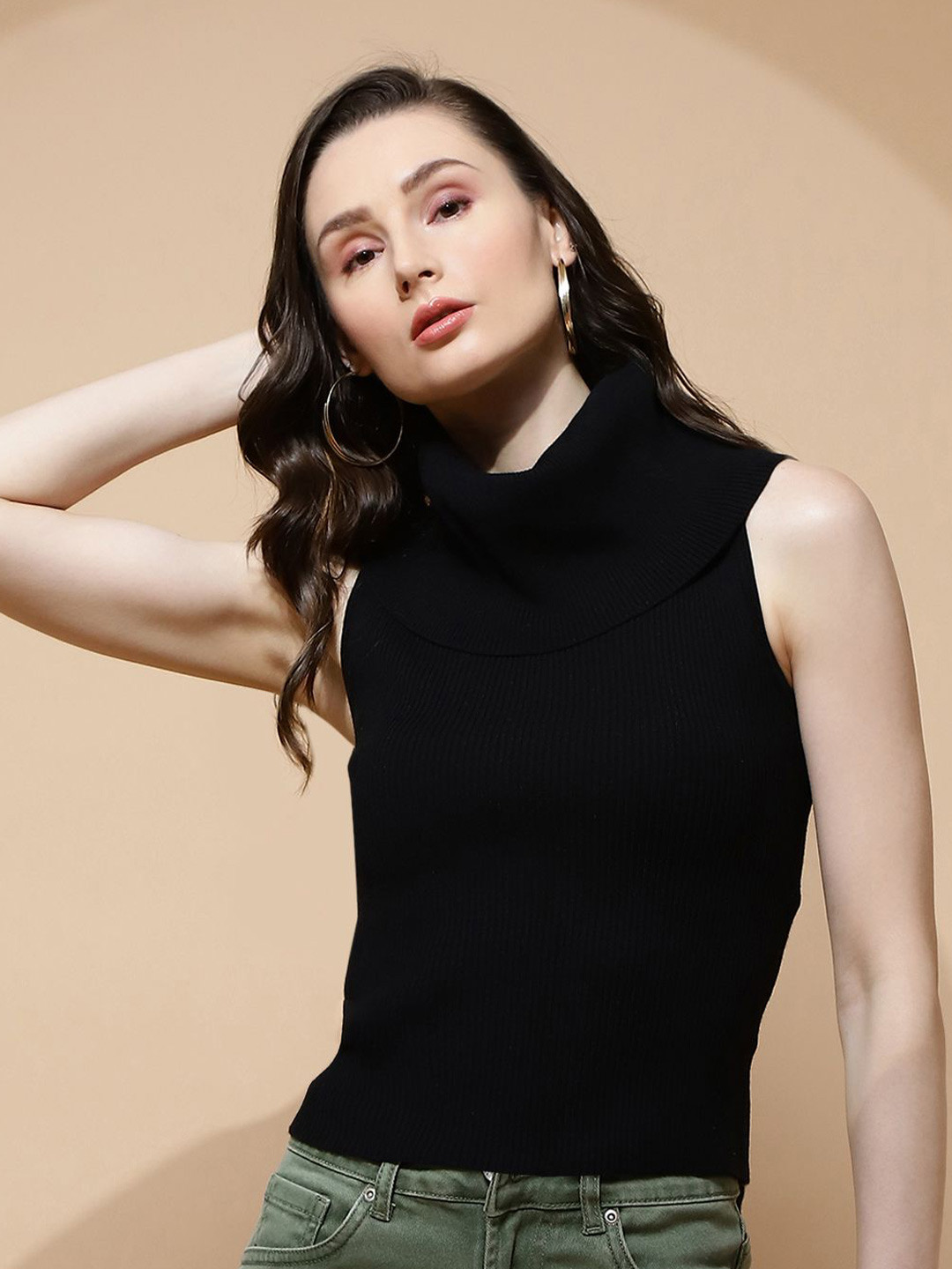 Global Republic Solid High Neck Top