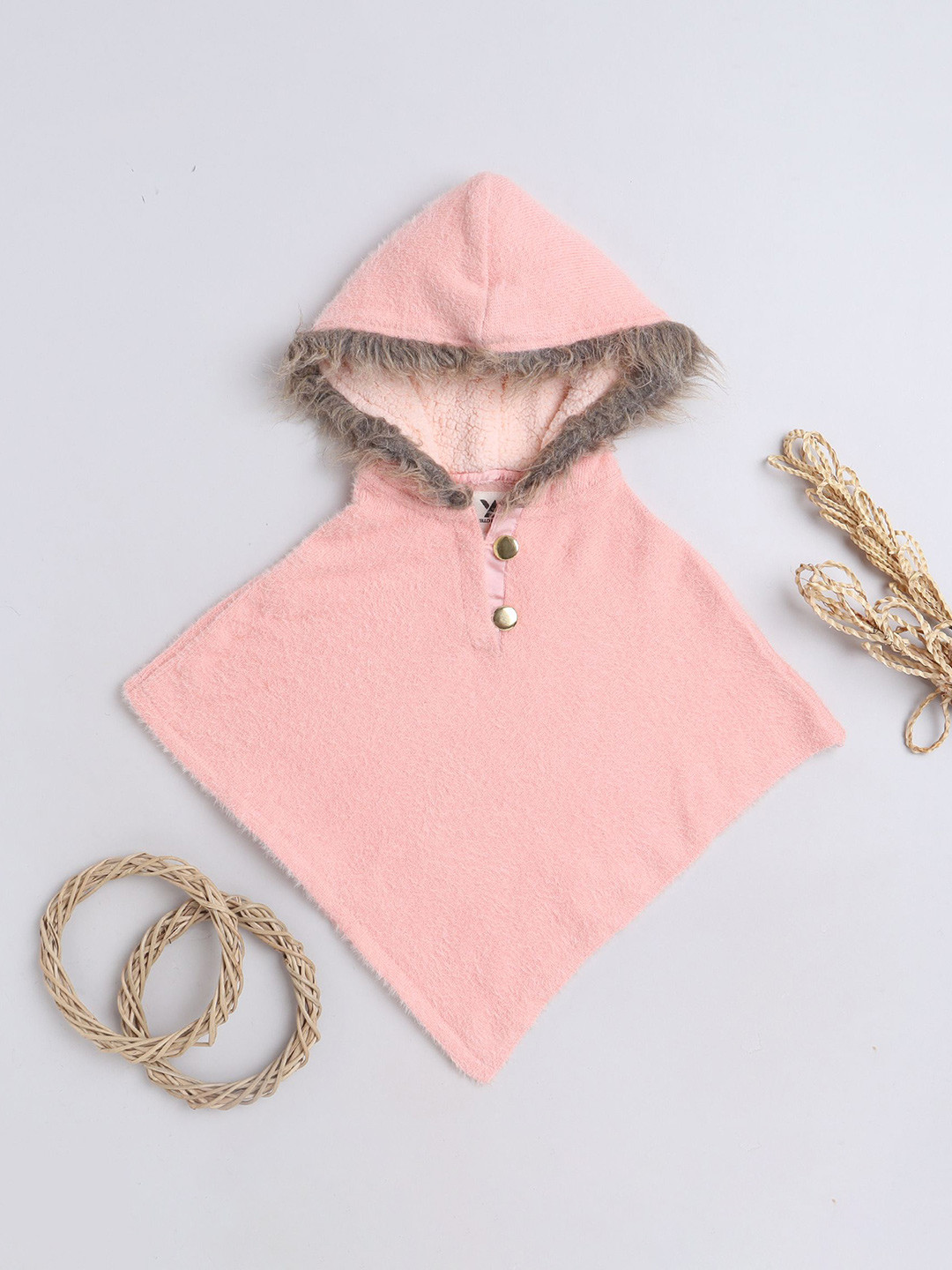 Yellow Apple Girls Woollen Poncho