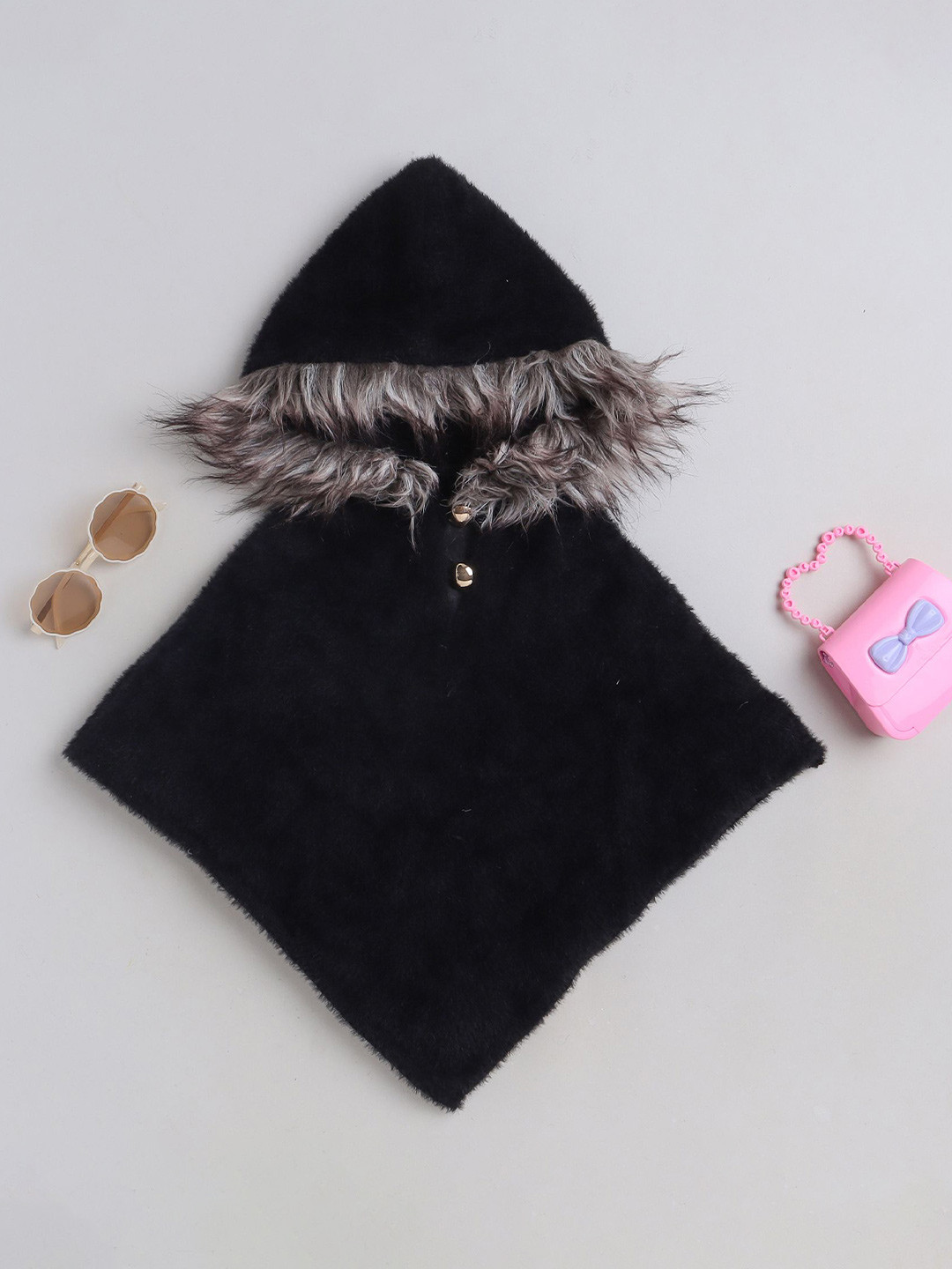 Yellow Apple Girls Woollen Poncho