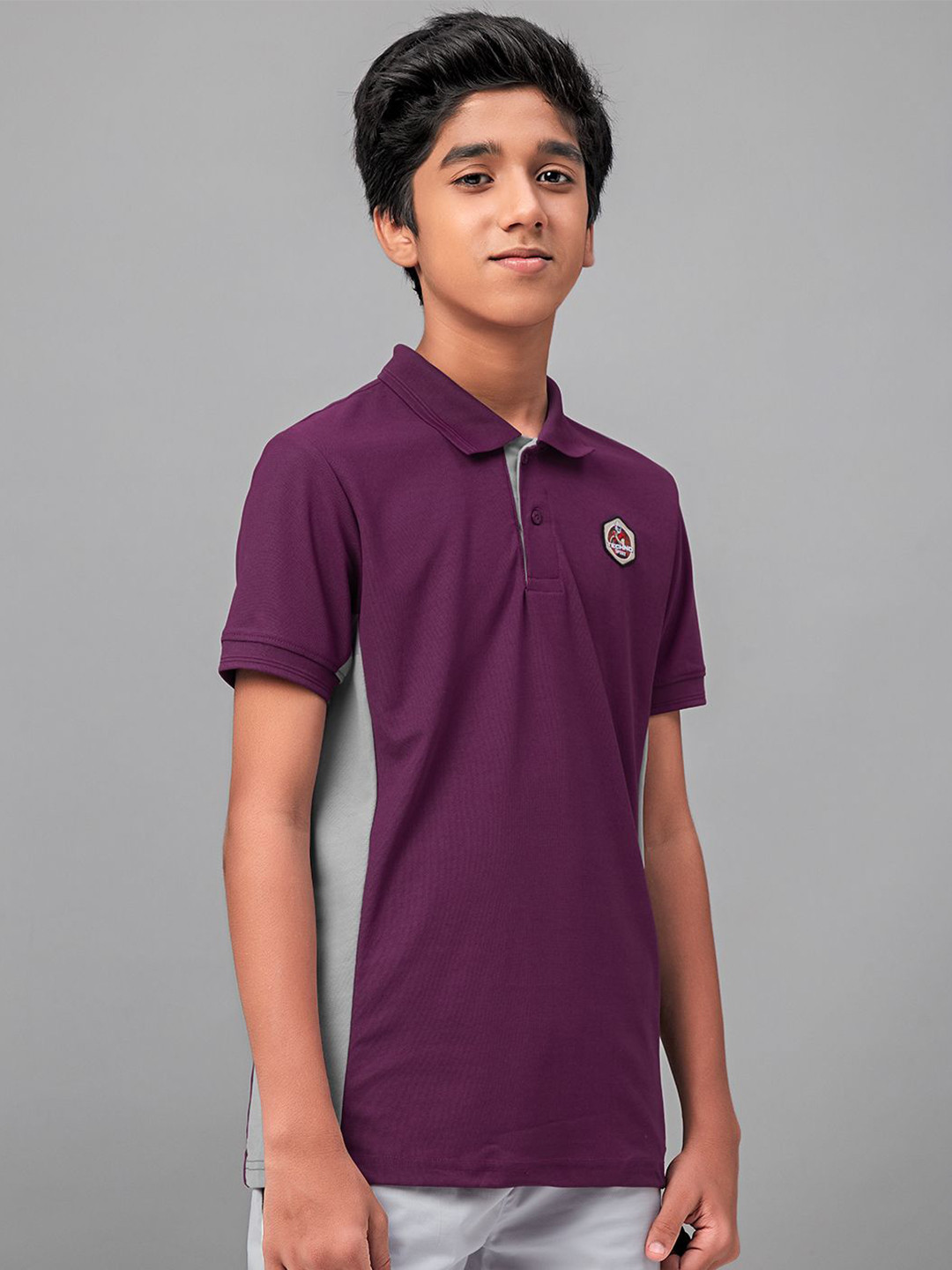 Technosport Boys Solid Matpiq Slim Fit Polo Sports Tshirt