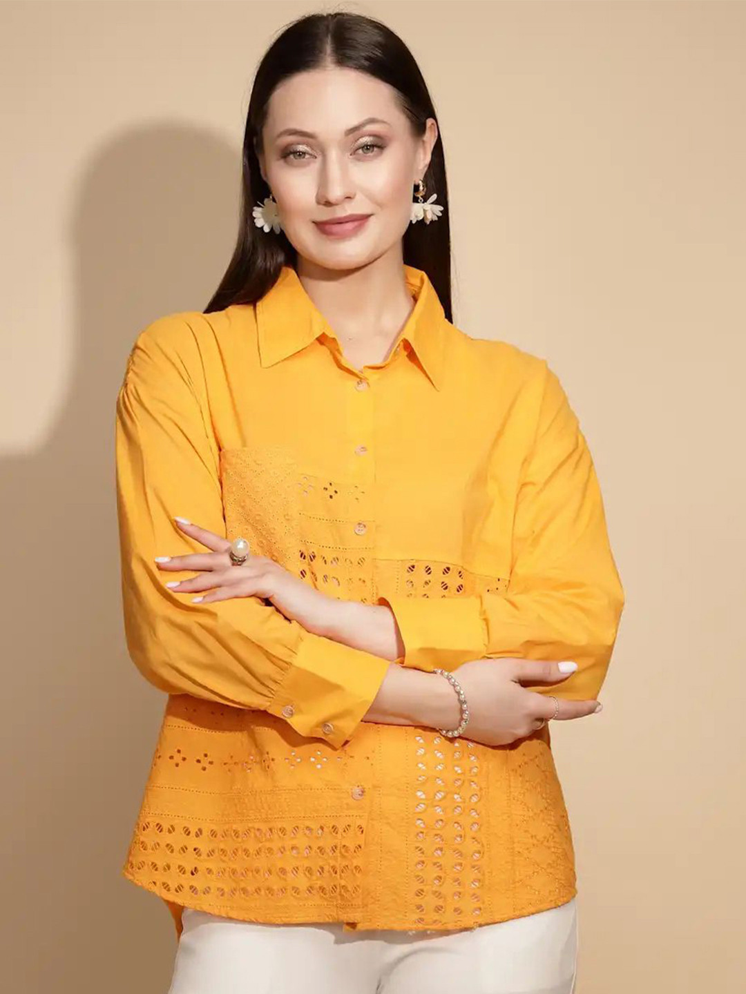 Global Republic Women Classic Cotton Printed Casual Shirt