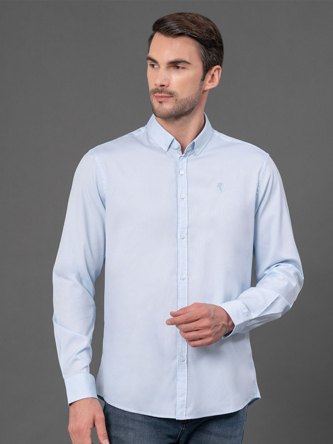 Red Tape Men Dobby Textured Casual Shirt