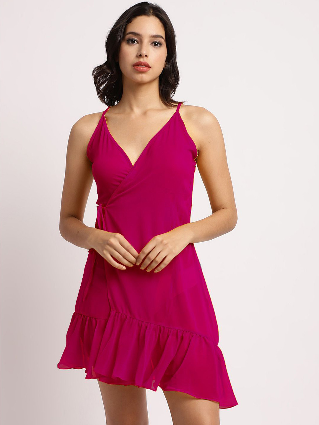 Aoba Shoulder Strap Wrap Swim Dress