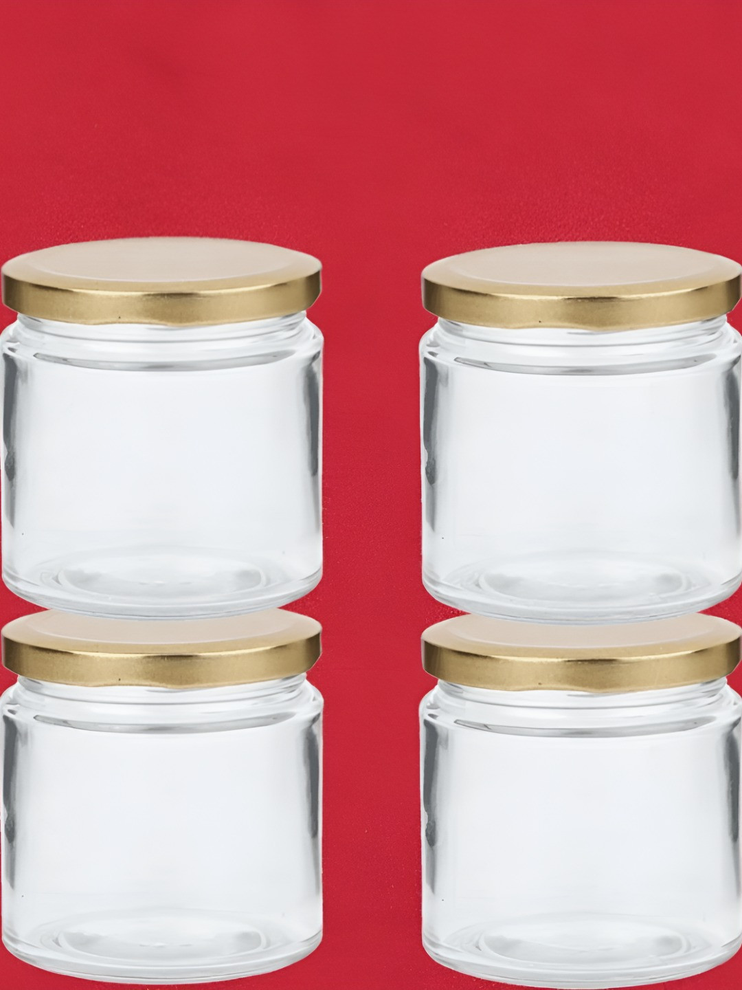 Puffsmart Transparent Glass Easy To Clean 4 Piece Screw Top Fridge Container-200ml