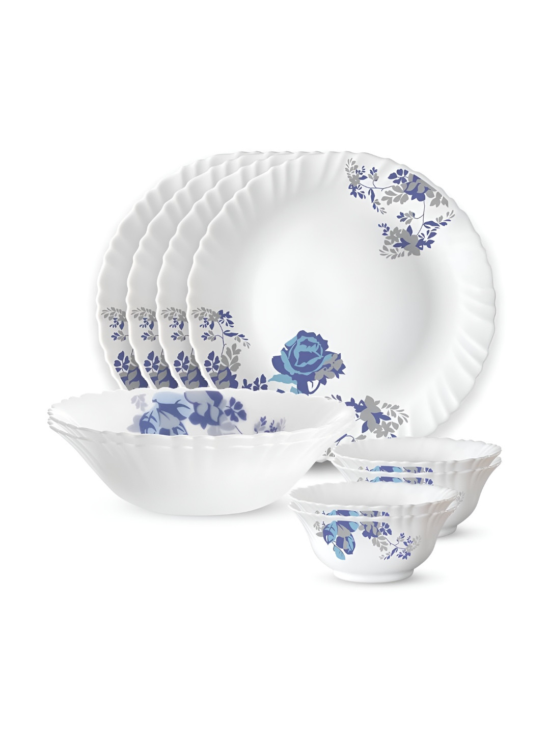 Larah by BOROSIL Set Of 10 Printed Opalware Dinner Set