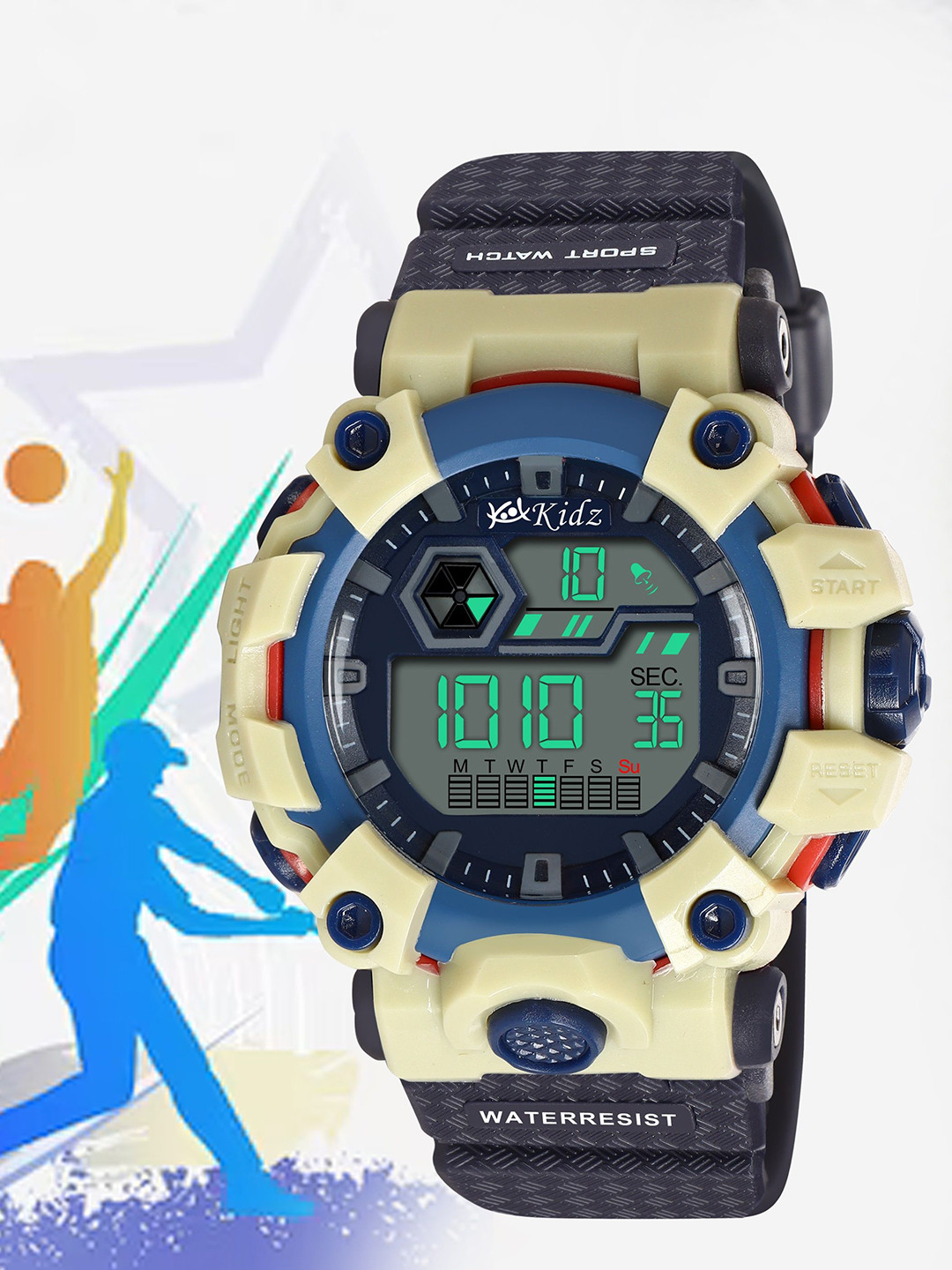 Kool Kidz Kids LED Backlight Dial & Straps Digital Watch KK 276 GREY