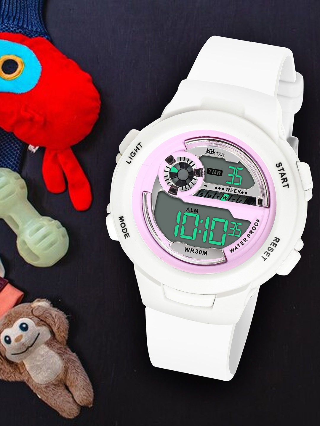 Kool Kidz Unisex Kids Printed Dial & Wrap Around Straps Digital Watch KK 275 WHITE