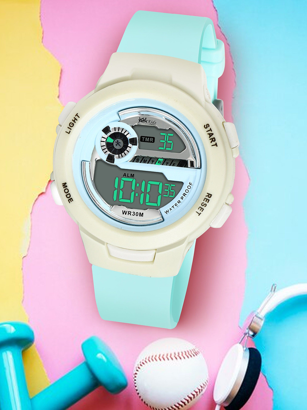Kool Kidz Kids LED Backlight Digital Printed Dial & Straps Digital Watch KK 275 SBY BLUE