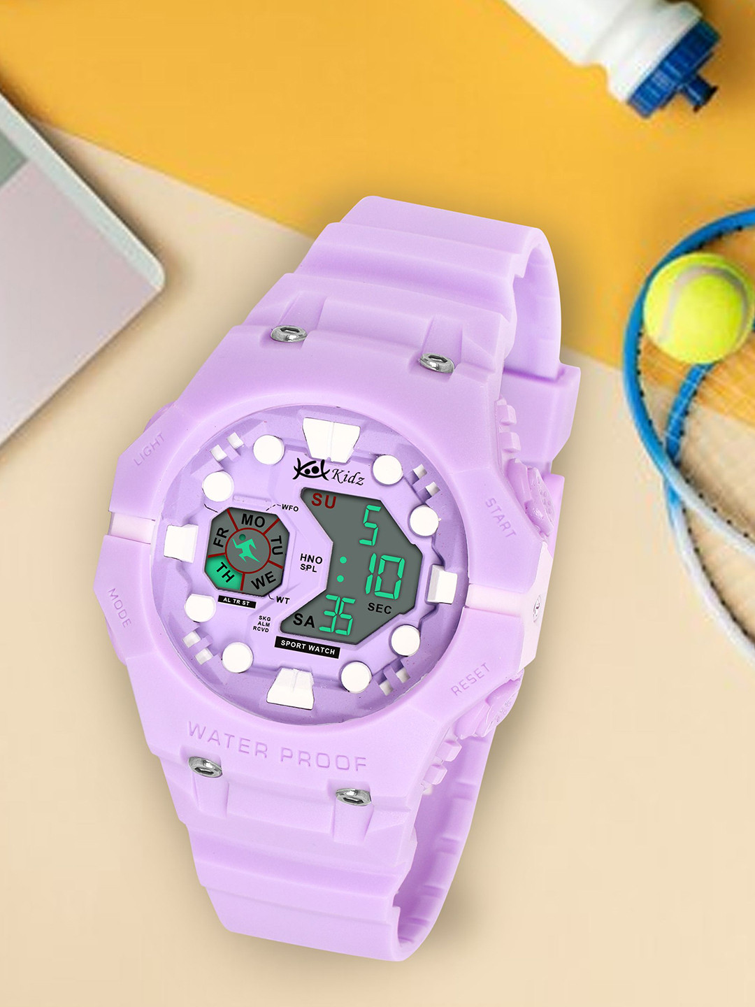Kool Kidz Girls Patterned LED Backlight Digital Dial & Straps Analogue Watch KK 277 PURPLE
