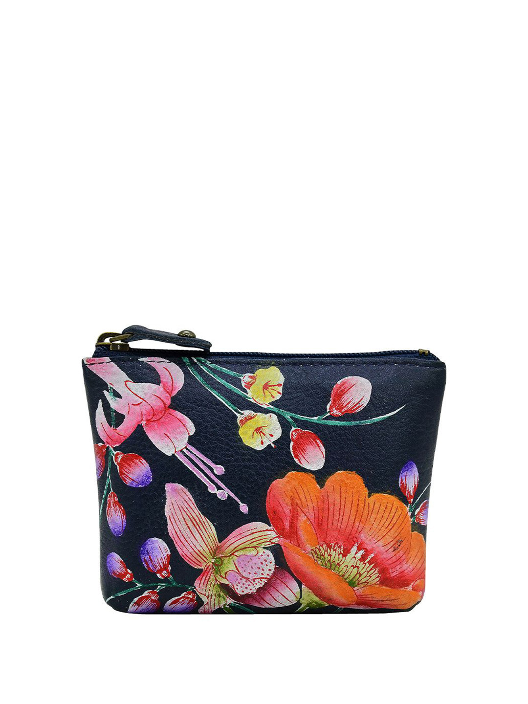 Anuschka Hand Painted Moonlit Meadow Leather Coin Pouch