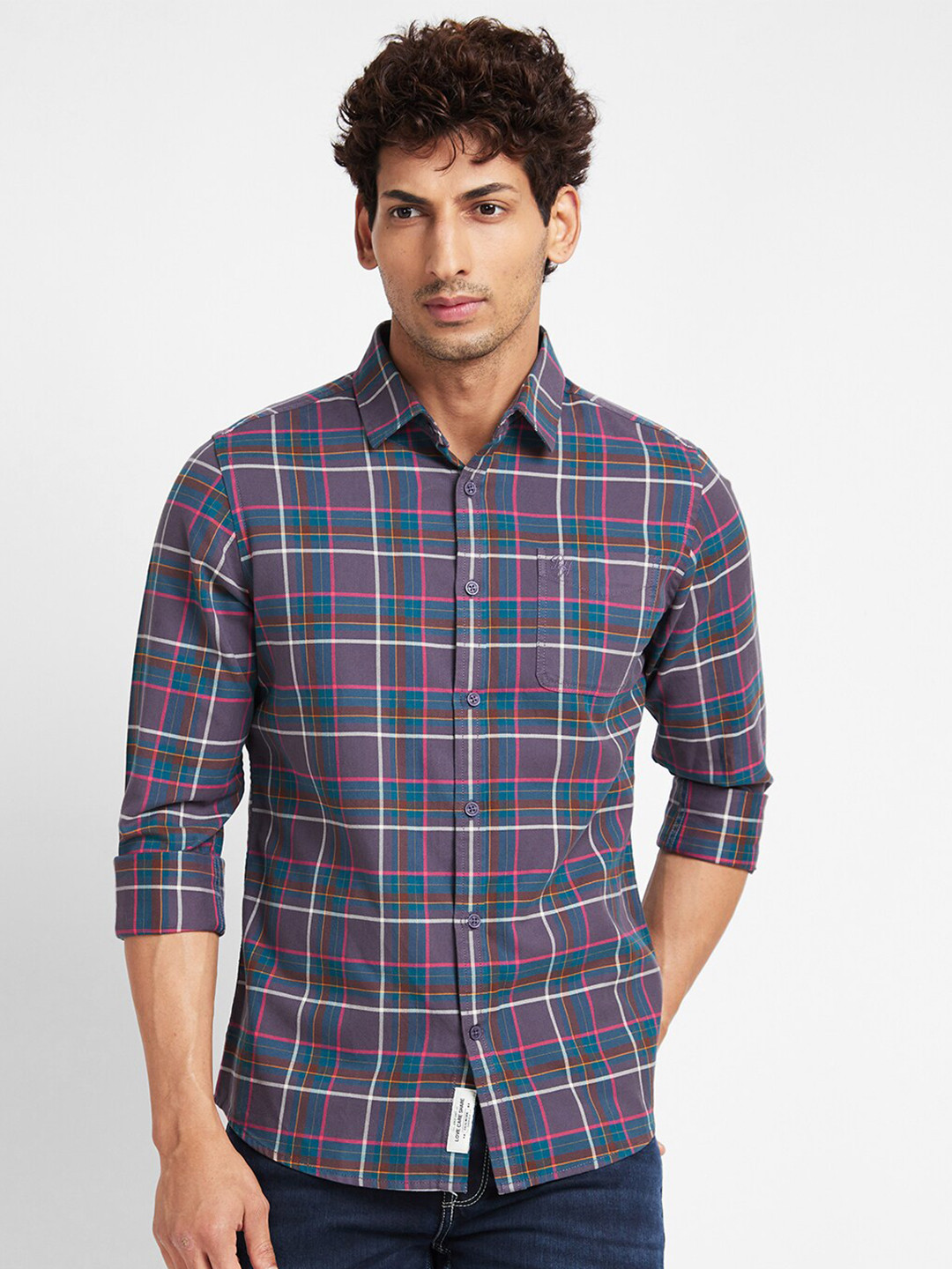 Being Human Men Slim Fit Tartan Checks Opaque Checked Casual Shirt