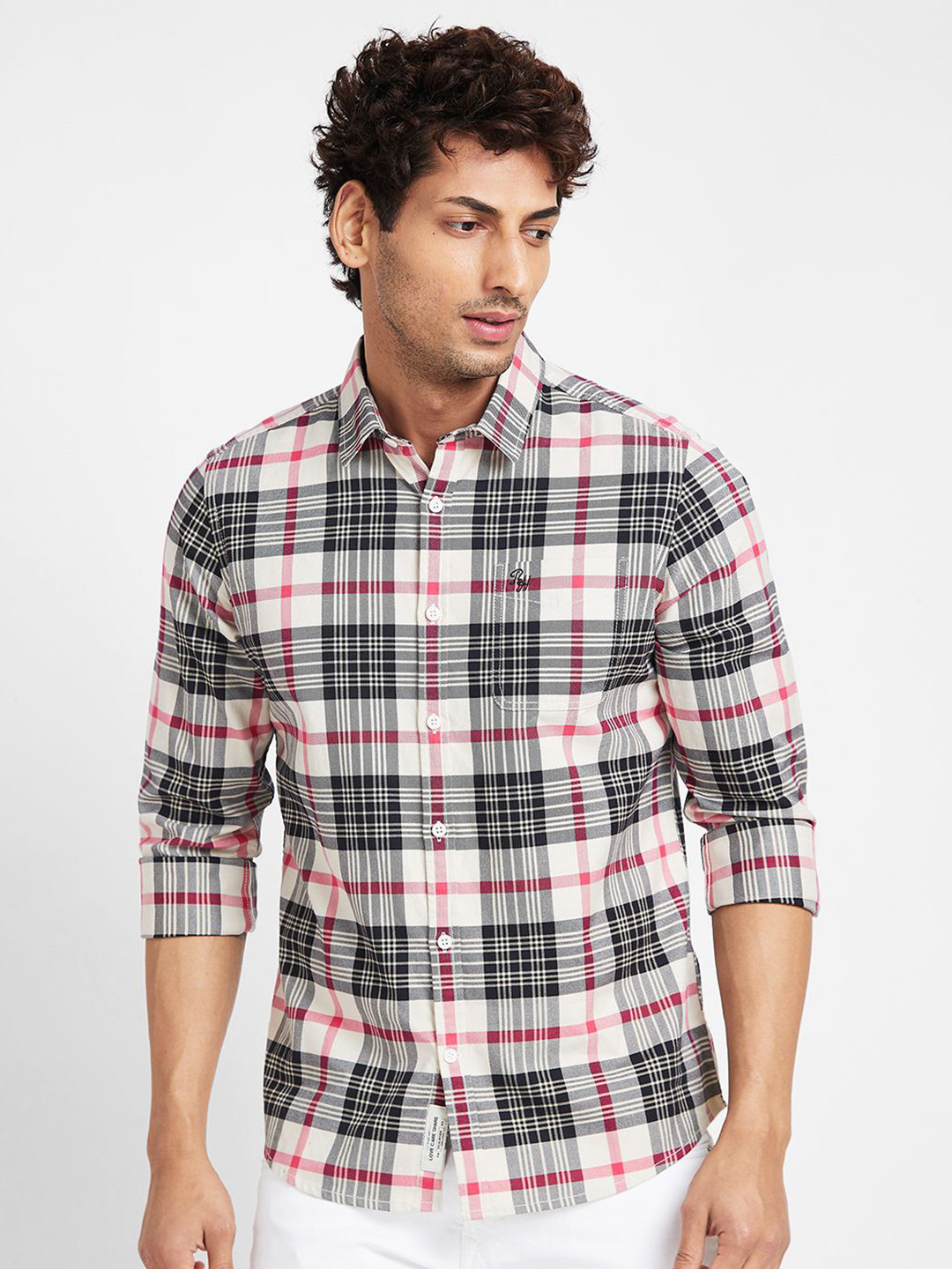 Being Human Men Slim Fit Tartan Checks Opaque Checked Casual Shirt