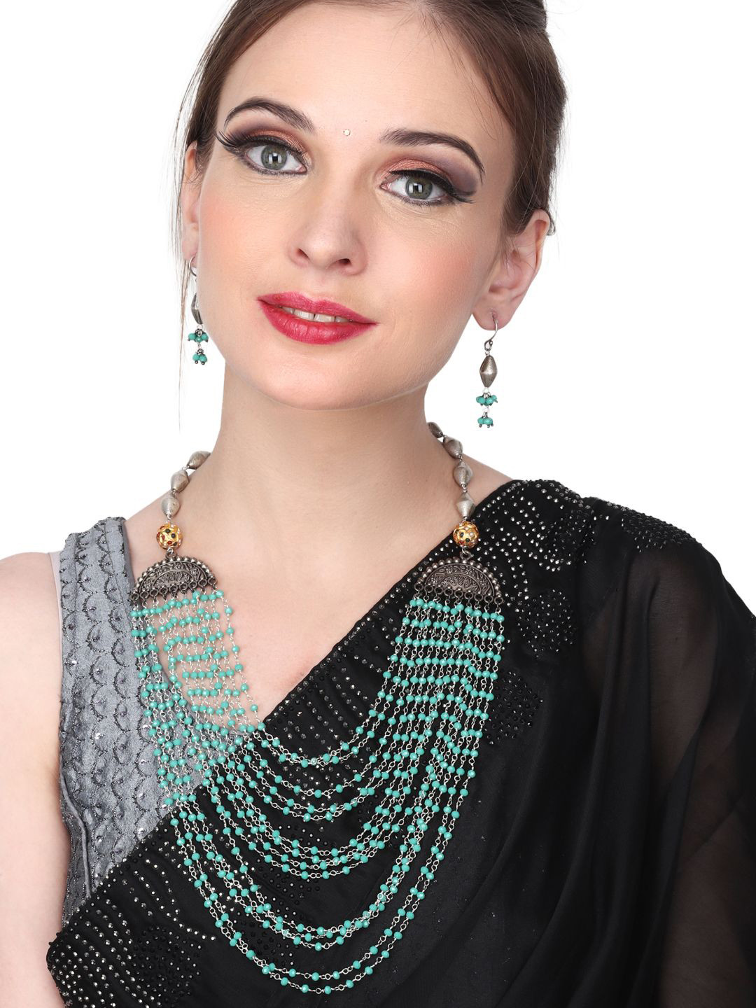 Anvik Women Silver-Plated Beaded Jewelry Set