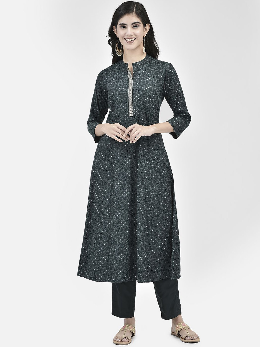 Span Women Straight Calf Length Kurta